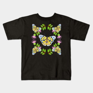 butterfly and flowers Kids T-Shirt